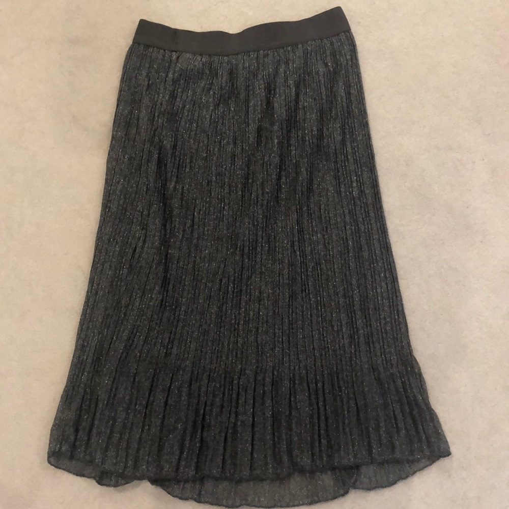 Silver pleated skirt